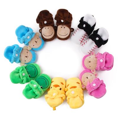 China New cartoon flat cheap cute animation winter toddler baby winter heating shoes in bulk for sale