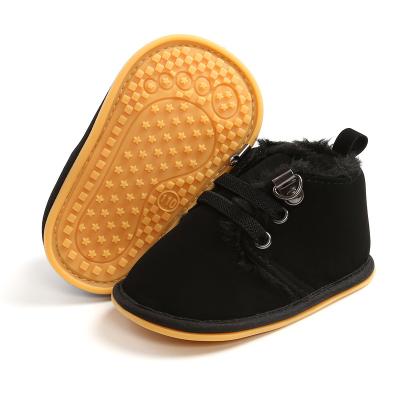 China 2021 winter baby thermal warm boots add plush shoes with soft unique newborn baby shoes for sale