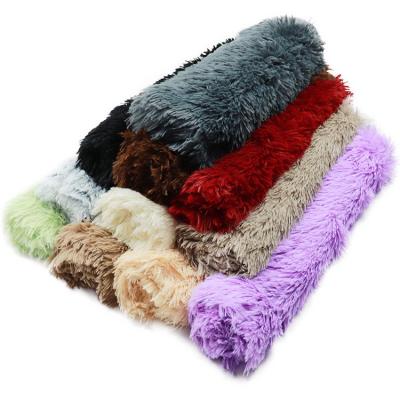 China Long Plush Cat And Dog Bed Medium Large Dogs Blanket High Quality Breathable Blanket Washable Durable Pet Bed Accessories for sale