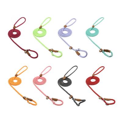 China Light Up Multi Colors Adjustable Nylon Dog Leash For Small Medium Large Dogs Leash With Collar for sale