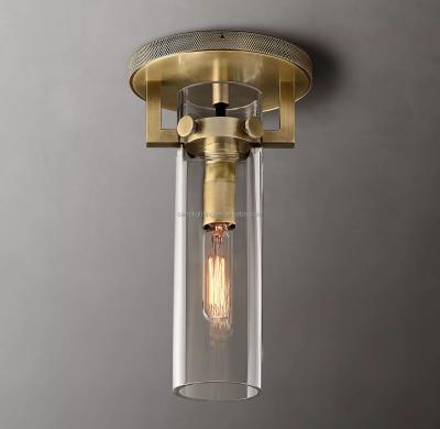 China Modern RH MACHINIST GLASS CYLINDER FLUSHMOUNT PENDANT LIGHTS for sale