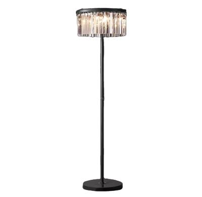 China Restoration modern luxury post floor rhys crystal black floor lamp and table lamp for sale