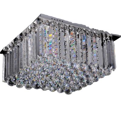 China Outdoor Modern Mounted K9 Crystal Ceiling Lamp Modern Low Leaded Led Lighting Crystal Ceiling Light Mounted Crystal Chandelier for sale