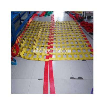 China Polyester Plastic Webbing Safety Flat Net Heavy Duty Strap Cargo Lifting Nets Customized for sale