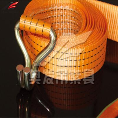 中国 Polyester Motorcycle Ratchet Tie Down Strap With Pe Coated S Hook 販売のため