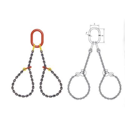 China Cheapest adjustable double four single leg lifting slings quadruple chain sling adjustable high strength lifting sling g80 leg two for sale