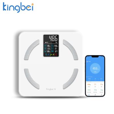 China Hot Sale Bluetooth Digital Bathroom Tempered Glass VA Color Screen Household Smart Large Body Fat Scale for sale