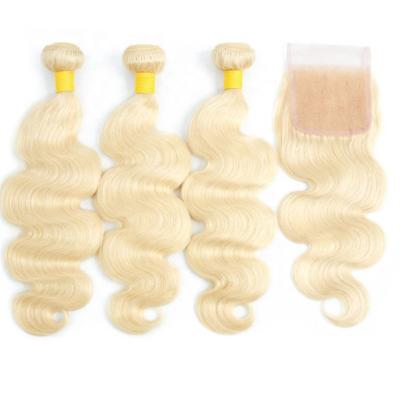 China Wholesale 613 Body Wave Blonde Hair Cuticle Aligned Virgin Hair Russian Hair Bundle for sale