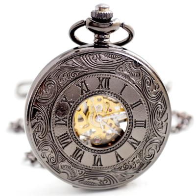 China Round Shape Pocket Watch Modern Mechanical Pocket Watch Quartz With Watch Chain Case Gun Customized Logo for sale