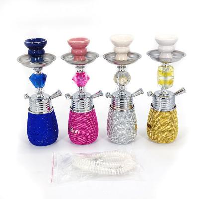 China Wholesale Eco-friendly Diamond Crystal Acrylic Hookah Accessories Metal Rhinestone Shisha With Metal Hookah for sale