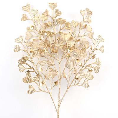 China Plastic Golden Little Love Artificial Flower Eucalyptus for sale