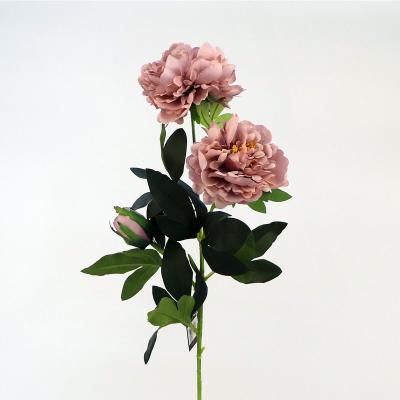 China Artificial Silk Flower Peony Flowers Artificial Flower Durable Wall Peony Flower Bouquet for sale