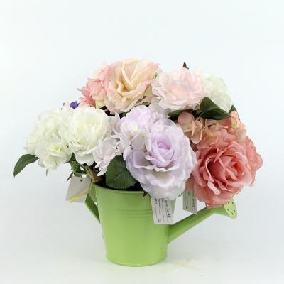 China Plastic+Iron Wire+Silk Rose Hydrangea Flower Bouquet Christmas Wedding Graduation Factory Direct Sale Small Package for sale