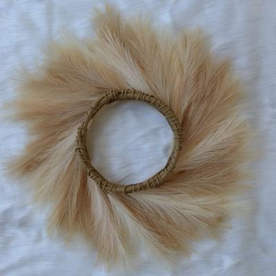 China Ome & party & marry the & store & Hot Sale Factory Direct Sale Amazon Market Decoration Pampas Grass Christmas Wreath Tubular Artificial Garland Door Hanging Ring Wreath for sale