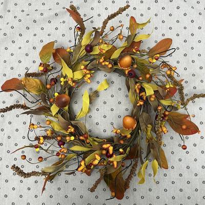 China Decotation Factory Direct Selling Amazon Artificial Flower Home Decor Hot Christmas Braids Fall Theme Wreaths Artificial Christmas Wreath for sale