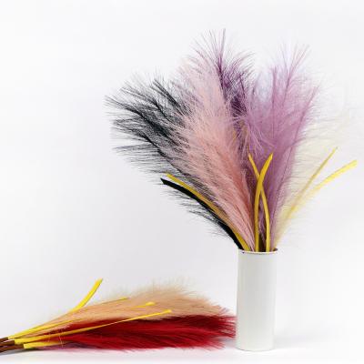 China Reed Amazon low price hot sale artificial pampas grass beautiful factory direct sale wedding decoration polyester home colorful fiber shorts for sale