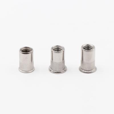 China heavy industry china factory flat head body m6 304 stainless steel rivet knurled blind nut for sale