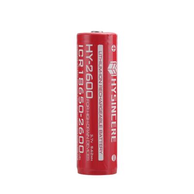 China Rechargeable Toys 3.7v 2600mah Lithium Li-ion ICR 18650 Li Ion Battery With China Factory Price for sale