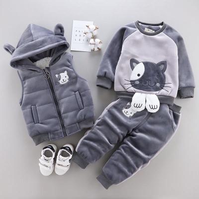 China OU Tong Factory Customized Children's Suit Casual 3 Piece Set Kids Winter Clothes Children Girls Winter Wear Children For 1-4 Years for sale