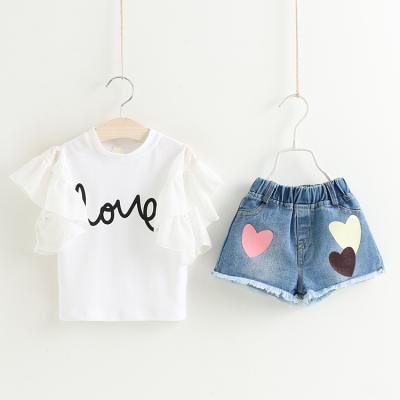 China OU Tong Factory Customization China Wholesale Washable Market Korean Children Wear Summer Girl Teen Clothing Set for sale