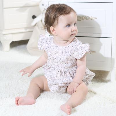 China 100% Polyester Yoliyolei Newborn Baby Clothes Spots Printed Short Sleeve Girls Floral Romper Loose Baby Clothing for sale