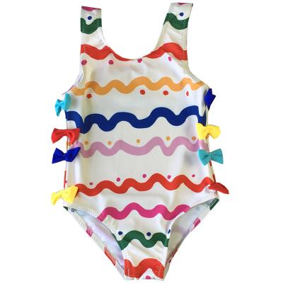 China Breathable Rainbow Wave Little Girl Toddler Kids Baby Girls Swimsuit 1-3 Years Baby One-Piece Swimwear for sale