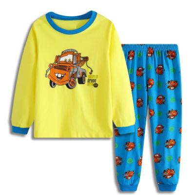 China New Look Cartoon Character Thermal Yellow Unisex Sleepwear Cotton Boutique Kids Two-Piece Pajama Sets For Baby Toddler Boys And Girls for sale