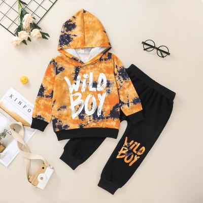 China Wear A Hat Kids Baby Boy Girls Tie Dye Jogger Set Children Sweatsuit Hoodie Jogger Suit Kids Tracksuit 2021 New for sale