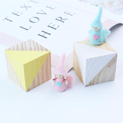 China Art Nordic Ins Wind Cubic Toys Home Room Festival Decoration Folk Wooden Desk Opens Gift for sale