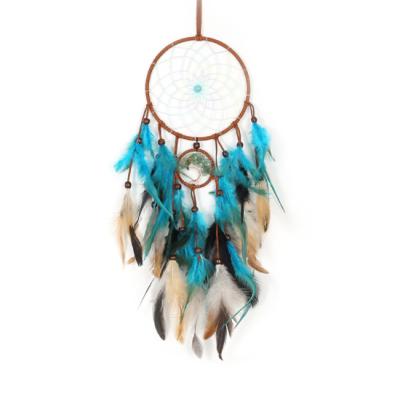 China Retro Minimalist Dreamcatcher Feather House Ornaments Handmade Lace Ribbons Feather Lights Room Decor Dreamcatcher for sale