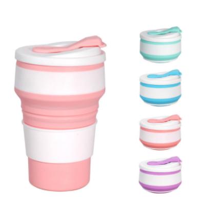 China Sustainable Hot Selling Amazon Folding Coffee Cups Telescopic Cup Outdoor Sports Travel Silicone Water Cup for sale