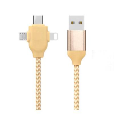 China Transfer Data and Charging Power 3 in 1 Android, Type-C and IOS Mobile USB Cable for Charging Power + Transmit Data for sale