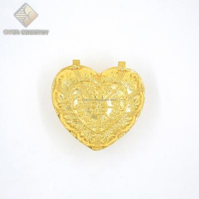 China Moden Tulip Design 3 Inch Gold Plated Heart Shape Rings Jewelry Box for sale