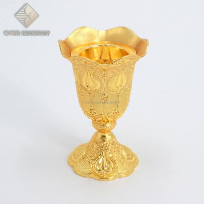 China Tulip Design Gold Plated Metal Decor Eco-Friendly Arabian Wedding Censer for sale