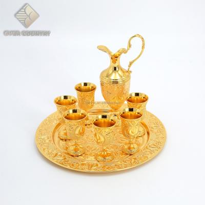 China China Tulip Design 9.5 Inch Gold Plated Metal Zam Zam Muslim Set for sale