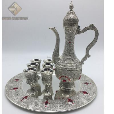 China 12 Inch China Peacock Design Gold Plated Muslim Metal Zam Zam Set for sale