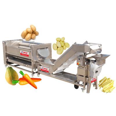 China High Efficiency Easy Operate Multifunctional Potato Production Line Use For Taro Carrots Papaya Peeling Wash Sliced ​​Processing for sale