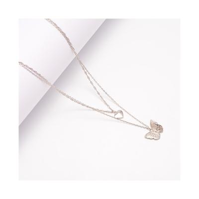 China Factory Price FASHIONABLE Women Pendant Necklace Butterfly and Choker Heart Shaped Necklaces for sale