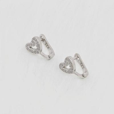 China Cute Gold Plated Cute Heart Sterling Silver 925 Jewelry Earrings for sale