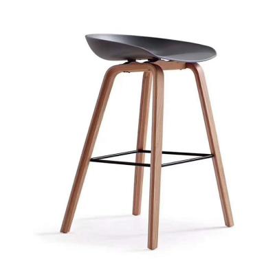 China Contemporary Modern Style High Function Plastic Cafe Bar Chair Ergonomic Leisure Chair With Wooden Footrest for sale