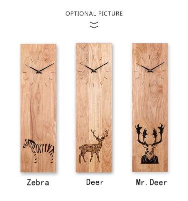 China Calendars Furniture Modern Living Room Oak Wood Decorative Solid Clock Pendant for sale