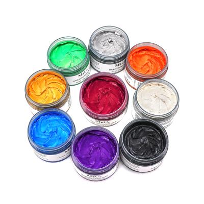 China Logo Natural Organic Cream Paint Organic Custom Styling Temporary Party Dye Clay Hair Color Wax for sale