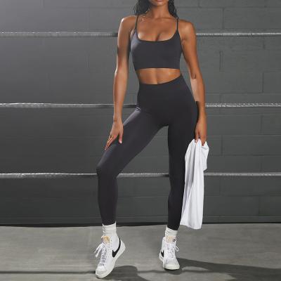 China Free Sample Breathable High Quality Sportswear Fitness Women Seamless Yoga Bra And Butt Lift Legging Set for sale