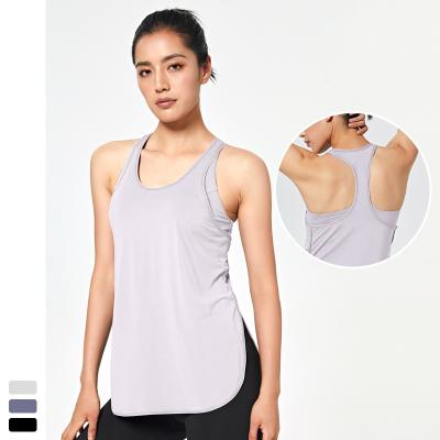 China Back Breathable Workout Runner Vest Yoga Equipment Gym Sport Sleeveless Tank Top For Women for sale