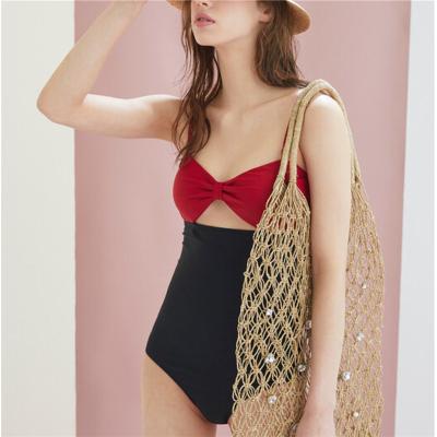 China New Plus Size Hollow Out Halter Strap Backless High Waist Swimsuit Bikinis Manufacturers Women Splicing One Piece Custom For 12 Years Old for sale