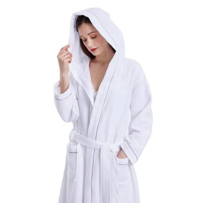 China Wholesale QUICK DRY Made in China Waffle Hooded Extended Bathrobe Luxury Quality 100% Cotton for sale