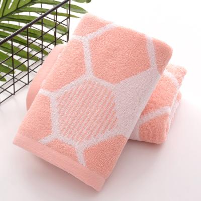 China Custom Super Absorbent Adult Jacquard 100% Knitted Fabric Hypoallergenic Acceptable Wholesale Logo Home Hotel Cotton Bath Hand Face Towel for sale