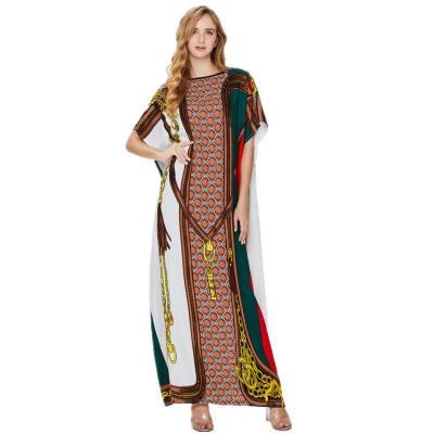 China Anti-wrinkle Muslim women's abaya women's long dress Middle East skirt embroidered long skirt elastic waist princess skirt for sale