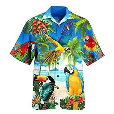 China Anti-pilling 2022 summer office plus size fashion men's shirts with pockets short sleeves printed clothes casual T-shirts wholesale men's clo for sale