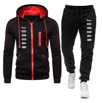 China Anti-Wrinkle 2021 Fall/Winter Men's Activewear Essential Cotton Set 2 Piece Hoodie Sweatshirt And Pants Set for sale